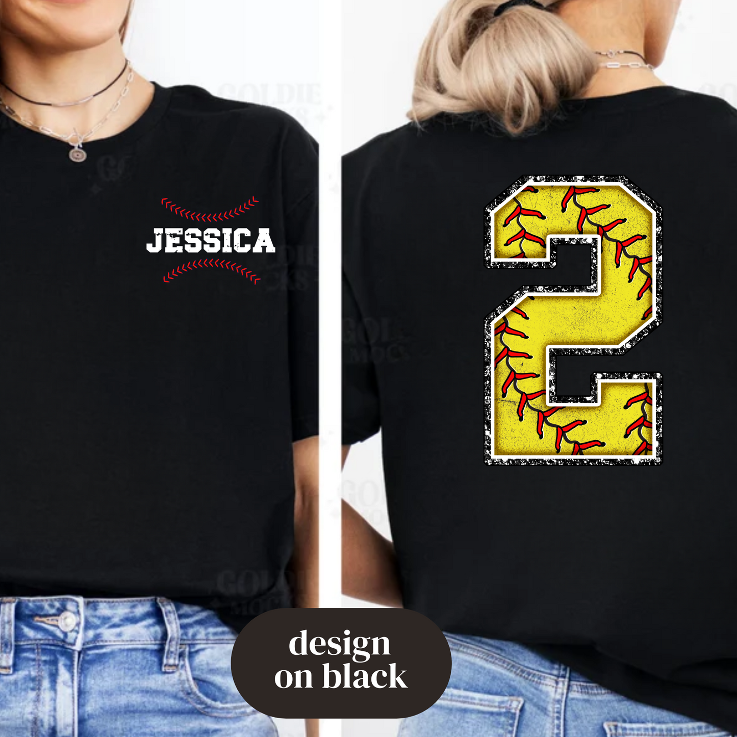 Softball Player Number (Back)