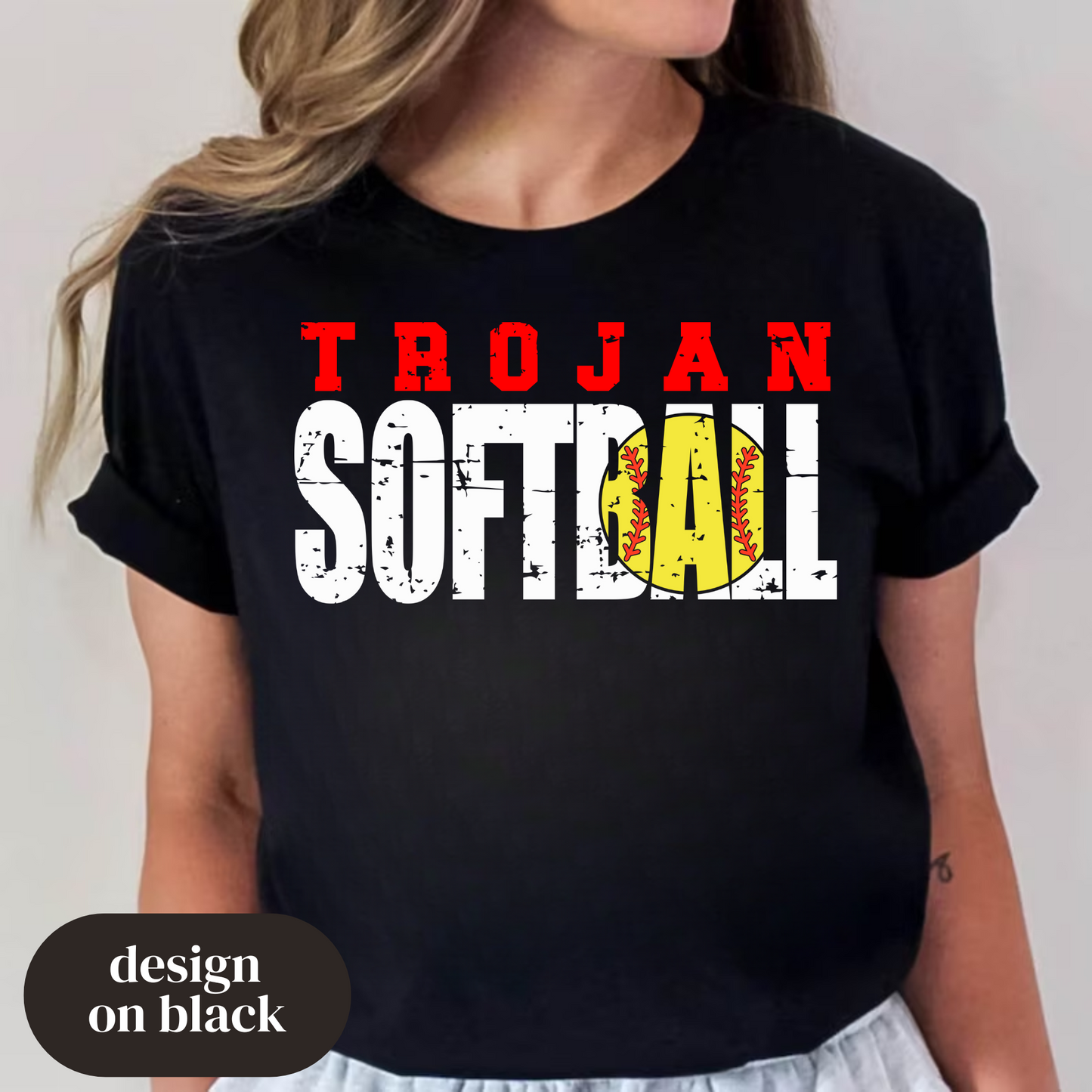 Softball (Block/Distressed)