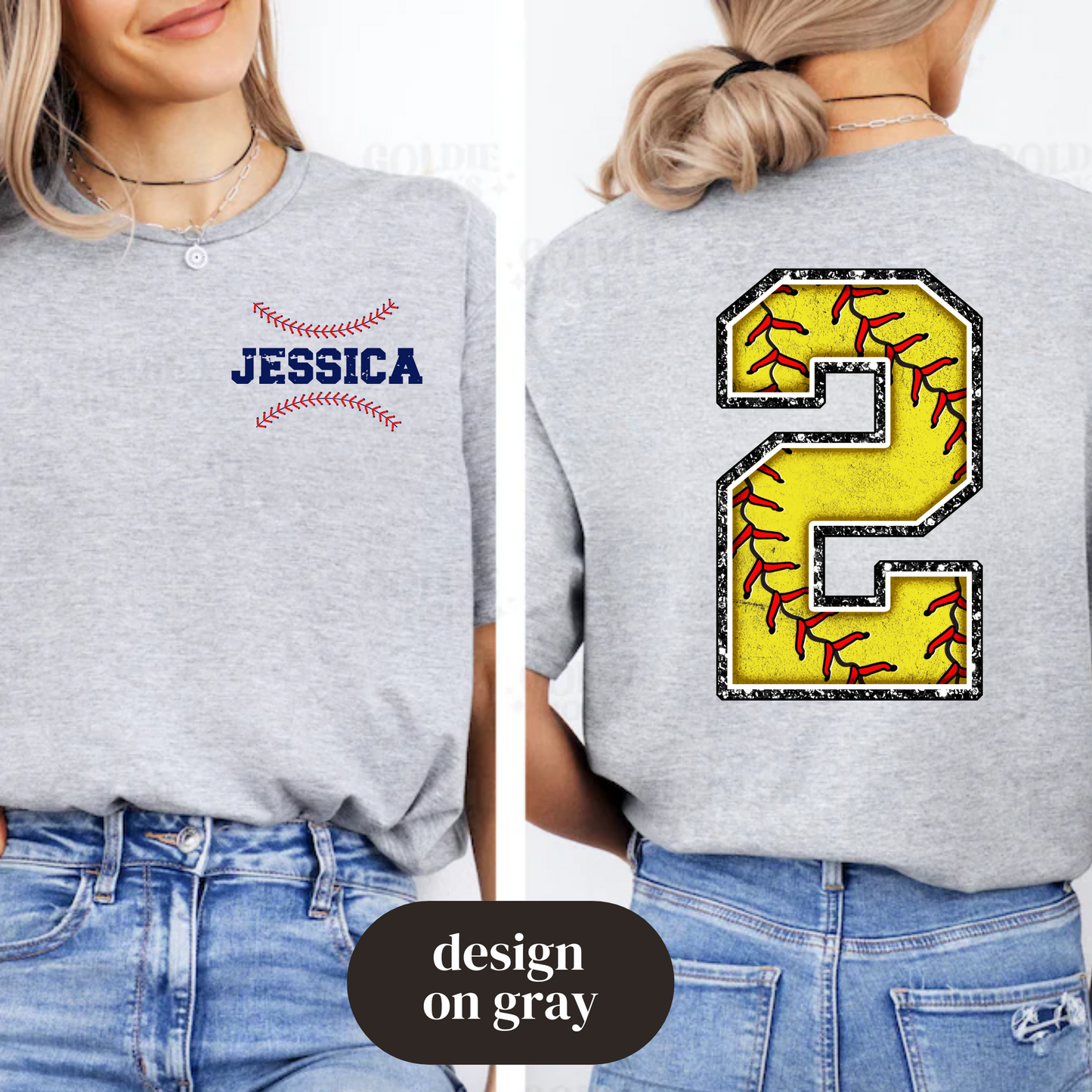 Softball Player Number (Back)