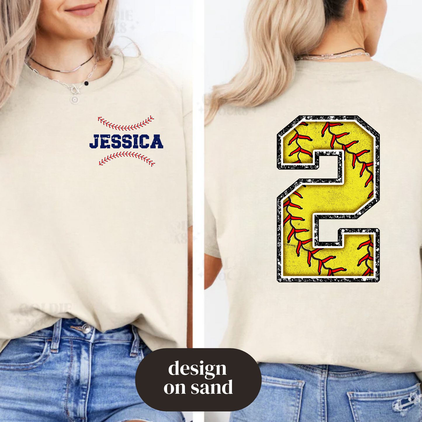 Softball Player Number (Back)