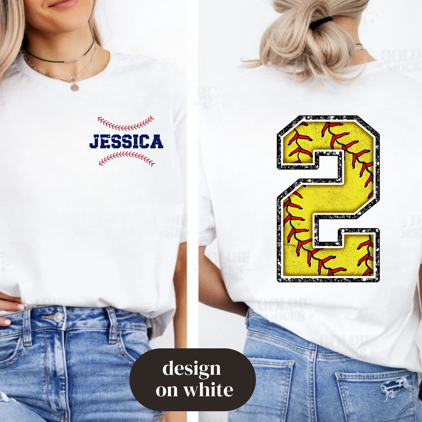 Softball Player Number (Back)