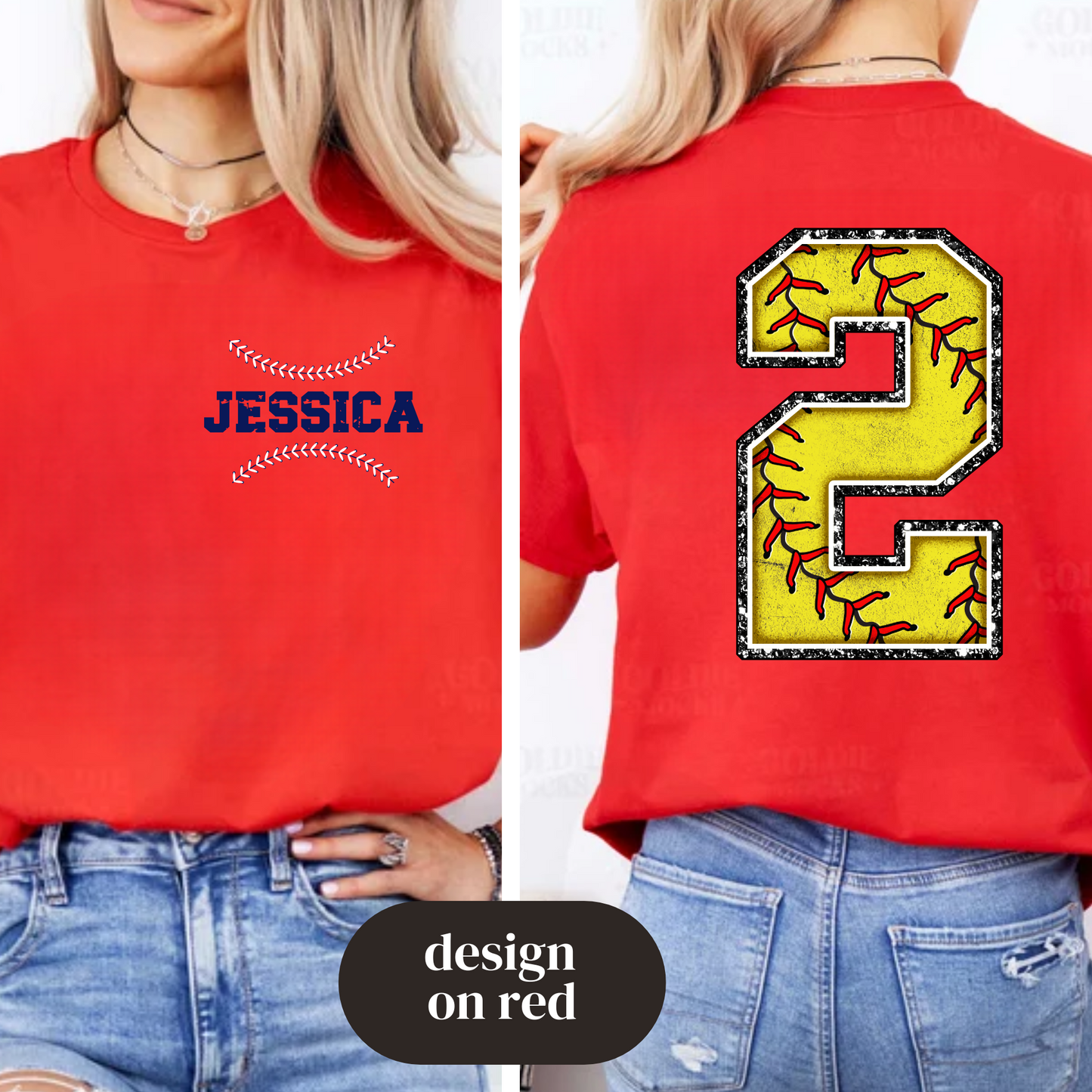 Softball Player Number (Back)