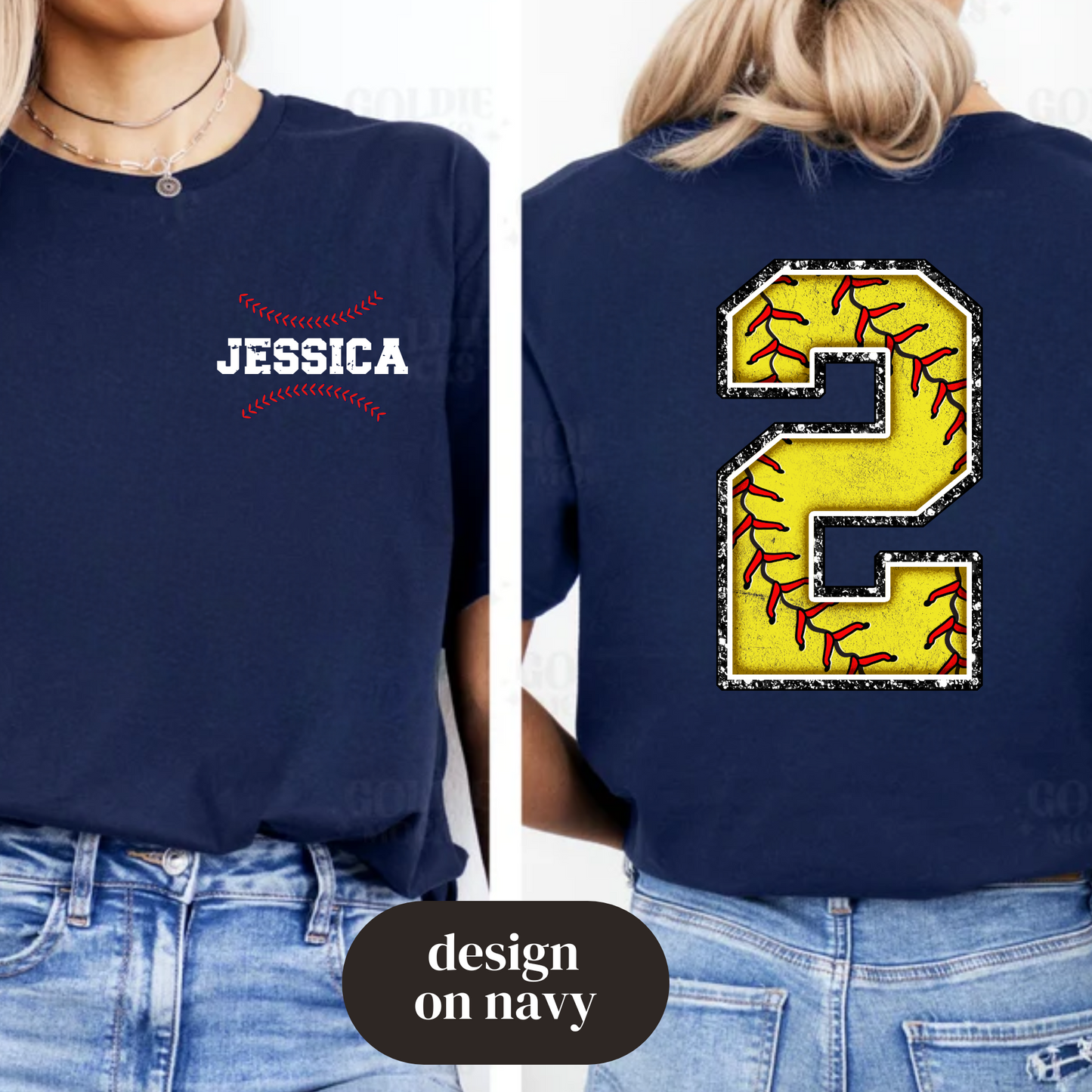 Softball Player Number (Back)