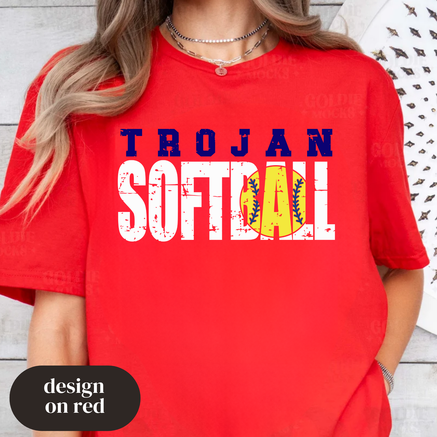 Softball (Block/Distressed)