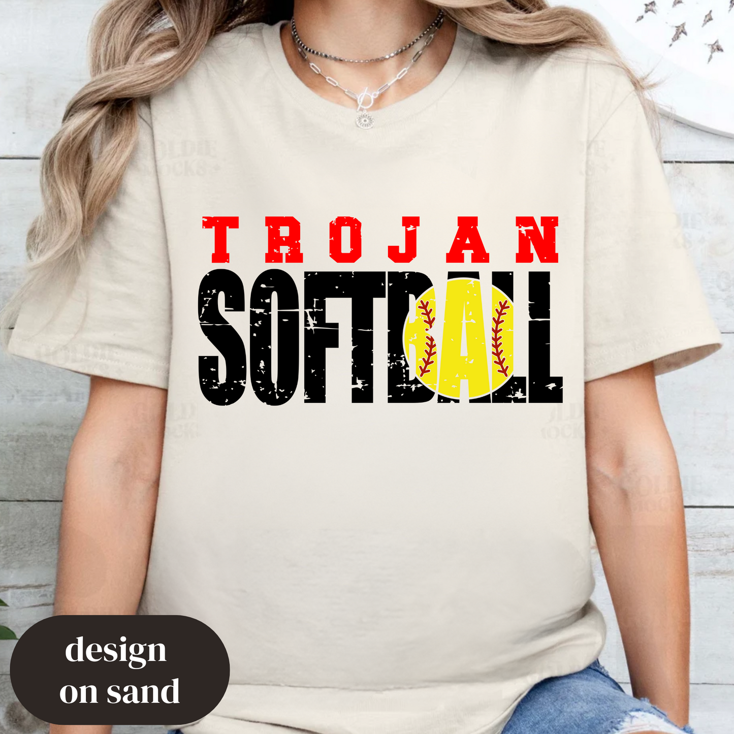 Softball (Block/Distressed)