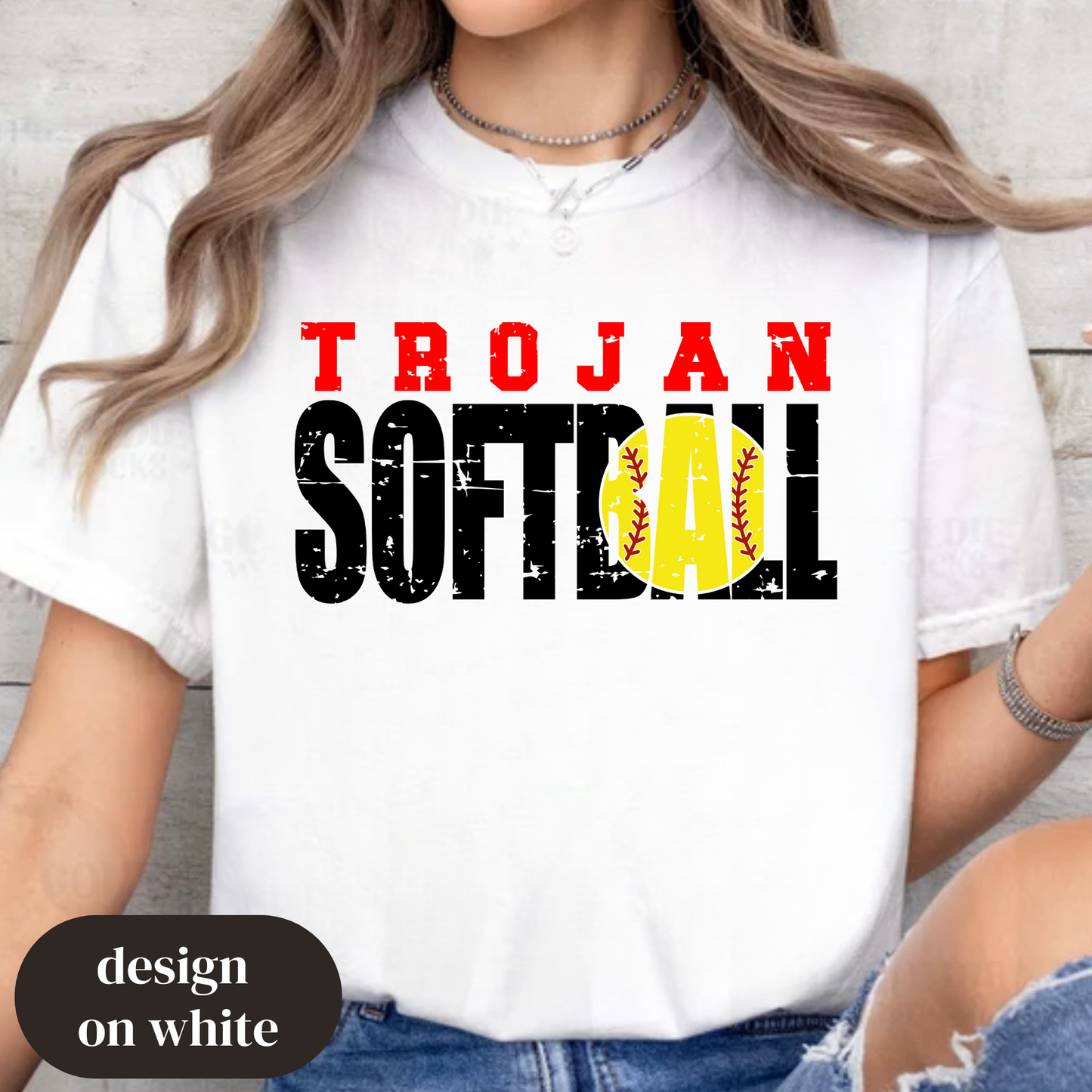 Softball (Block/Distressed)