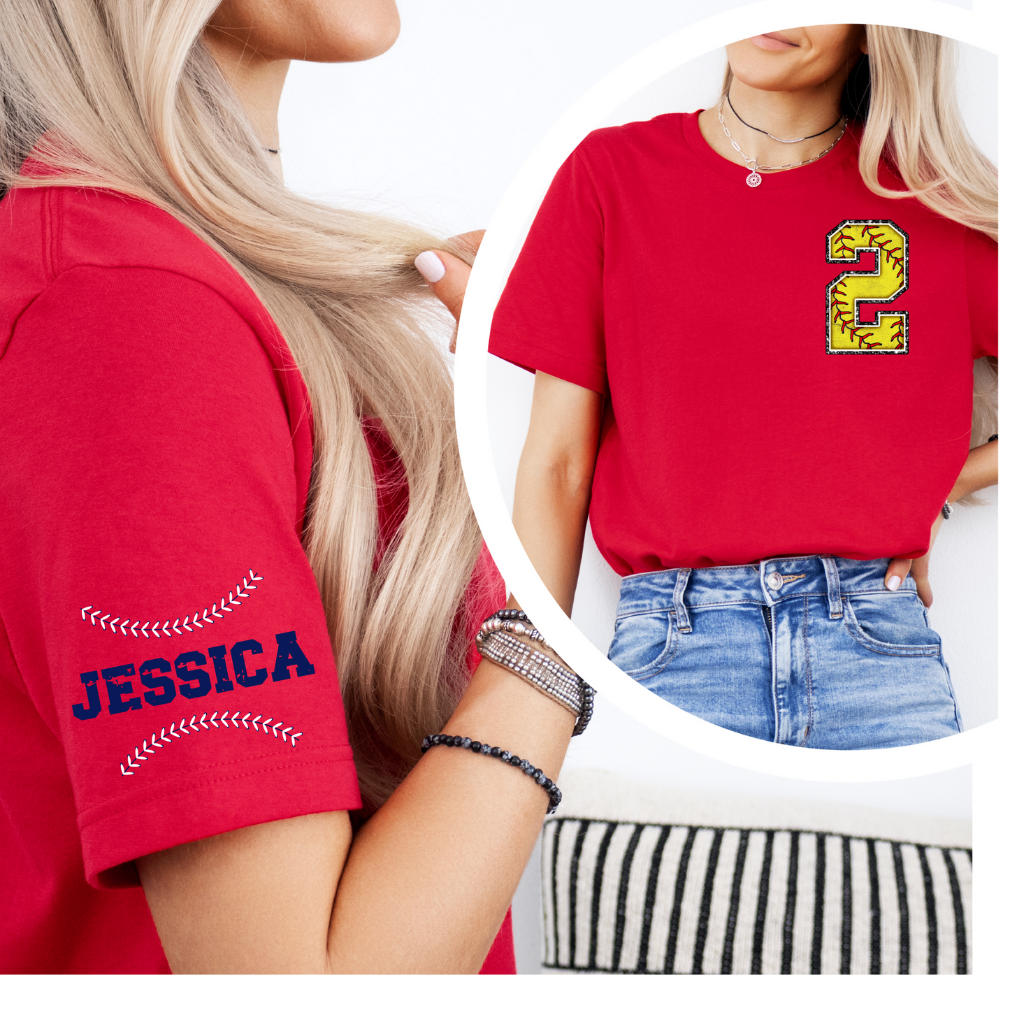 Softball Player Number (Pocket)